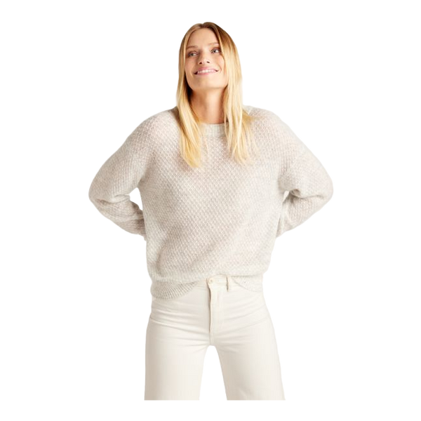 QUINCE | Women’s Baby Alpaca-Wool Diamond Stitch Crew Neck Alpaca Sweater